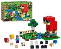 Конструктор LARI MY WORLD 11361 "Шерстяная ферма" (аналог LEGO Minecraft 21153), 33.3x21.0x6.0 см, 266 деталей