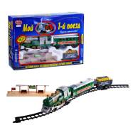 Железная дорога на батарейках Play Smart 0618 «Мой первый поезд» со звуковыми и световыми эффектами, дымом, 12 деталей, длина ж.д. полотна 282 см в коробке 38х29.5х7.0 см