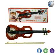 Скрипка детская на батарейках со световыми эффектами Tongde серия «Е-нотка» 130-3 в коробке 52х20х6.5 см