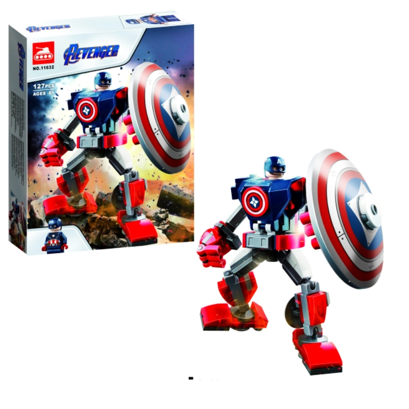 Конструктор Lari Revenger 11632 «Капитан Америка: робот» (Super Heroes 76168), 22х17х4.5 см, 127 деталей