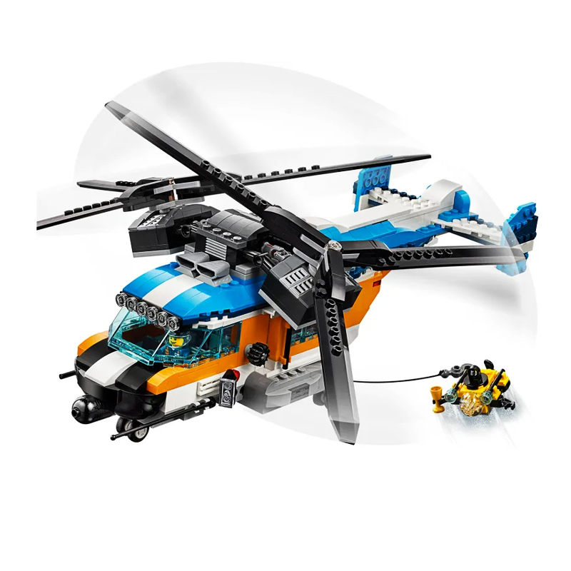 Конструктор LARI Create 11400 «Двухроторный вертолёт» 3 в 1 (Creator Twin-Rotor Helicopter 31096), 50.0х30.5х6.0 см, 575 деталей