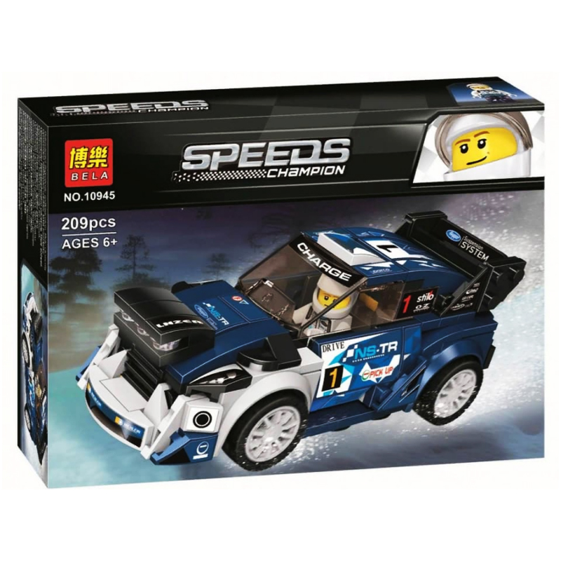 Конструктор LARI Speeds Champion 10945 «Ford Fiesta M-Sport WRC» (Speed Champions 75885), 26.0x19.0x5.5 см, 209 деталей