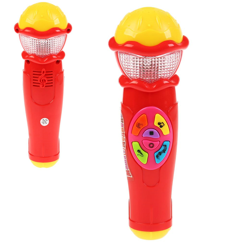 Игрушка развивающая Микрофон «Маша и медведь» на батарейках со световыми эффектами под блистером 26.0х19.0х5.0 см