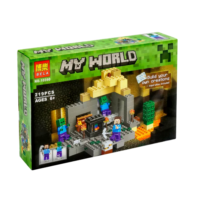 Конструктор BL My World 10390 «Подземелье» (Minecraft The Dungeon 21119), 32.0х21.0х6.5 см, 219 деталей