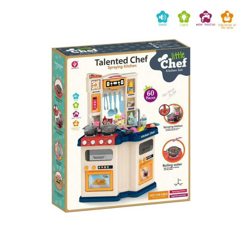 Детская игровая кухня Little Chef Talented Chef 922-111 из 67 предметов в коробке 65.0х50.0х13.0 см