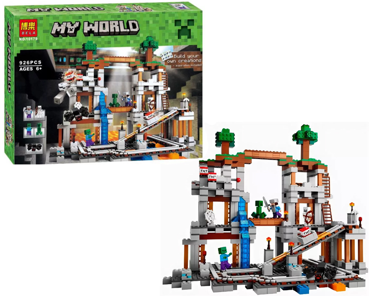 Конструктор BL MY WORLD 10179 «Шахта» (Minecraft The Mine 21118), в коробке 50.0х37.5х9.0 см, 926 деталей