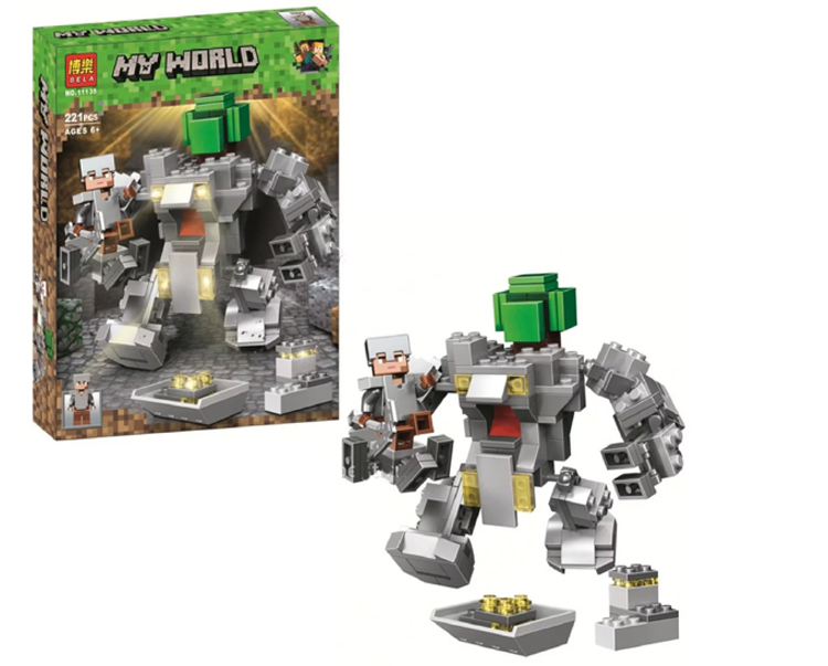 Конструктор BL MY WORLD "Робот Титан" (аналог LEGO Minecraft), 23.0x30.0x5.0 см, 221 дет.